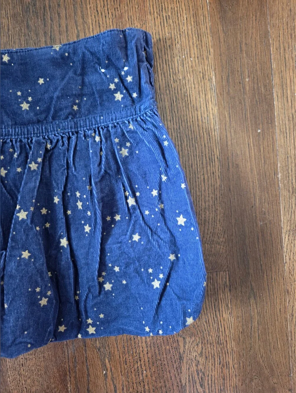 Gymboree Girls 5 Blue/Gold Stars Corduroy Bubble Skirt